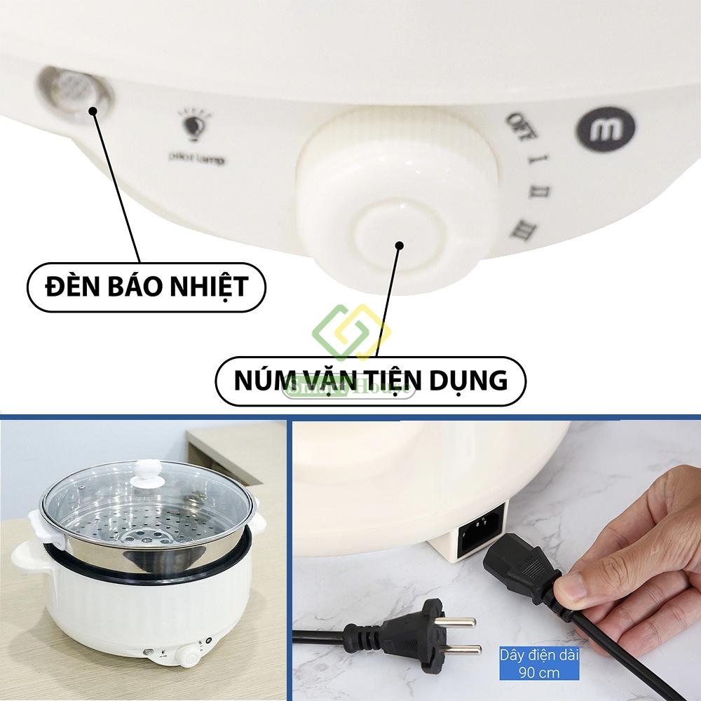 Nồi Lẩu Điện Mishio 3.4L Với1000W Nồi Đa Năng Nấu Nhanh - Hàng Chính Hãng