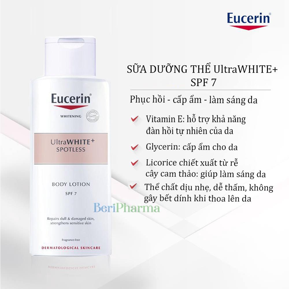 Eucerin Kem Dưỡng Thể Trắng Da Ultra White+ Spotless Body Lotion Spf7 250ml