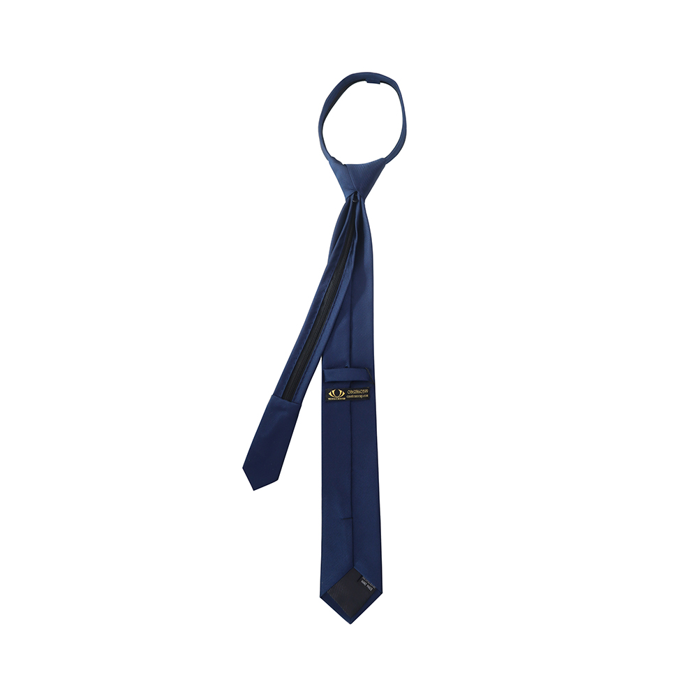 Cà vạt thắt sẵn, cà vạt khóa kéo-Cà vạt dây kéo màu xanh đen trơn CK6XDT001