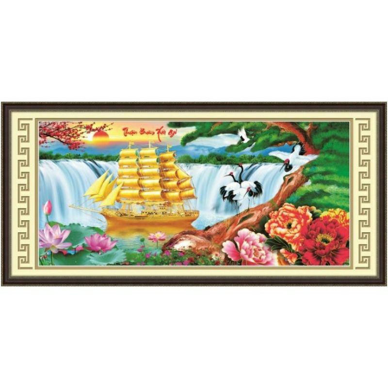 tranh thêu 3D Thuận Buồm Xuôi Gió 123x63cm AL: 53605