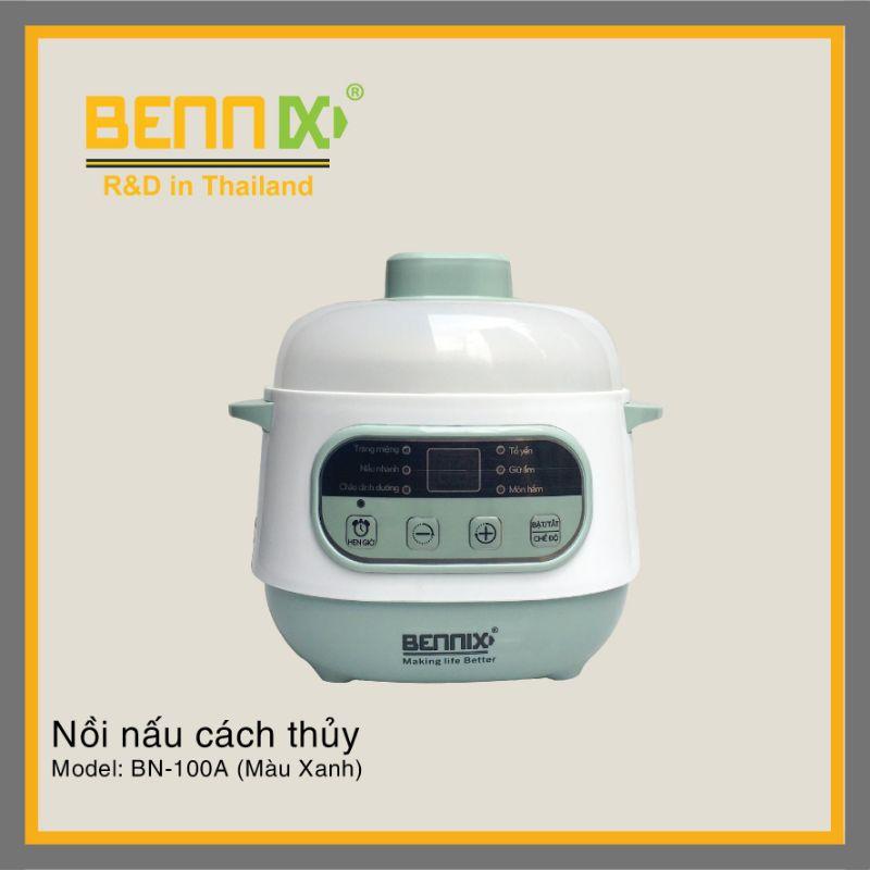 Nồi chưng yến, nồi nấu chậm cách thủy 1lít Bennix BN-100A (màu xanh) Hàng chính hãng