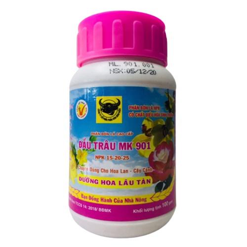 Phân bón đầu trâu MK 901 (giúp Hoa lâu tàn, đậu quả nhiều, dưỡng trái tốt với các loại cây cảnh có trái)