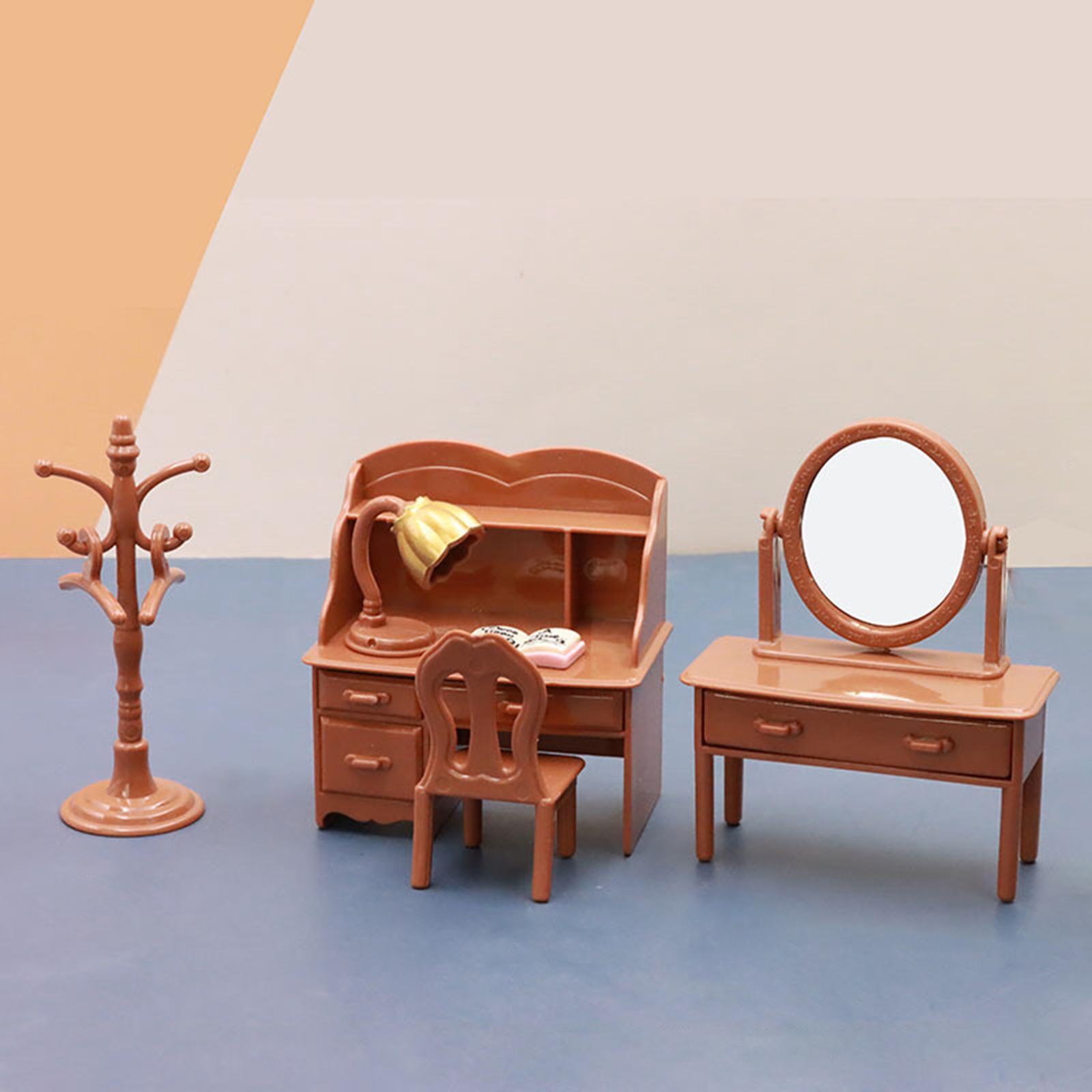 1/12 Dollhouse Miniature Wooden Bedroom Furniture Kit Chair Decor