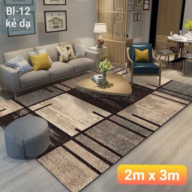 Thảm nỉ BALI trải sàn loại 3m x 2m mẫu kẻ dạ Hàn quốc