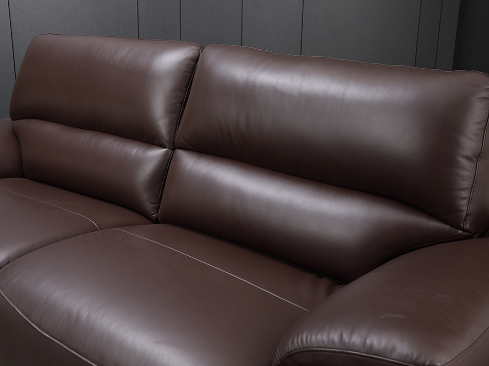 Ghế sofa đôi SOPRANO khung gỗ chắc chắn, đệm bọc da thật cao cấp nâu bóng | Index Living Mall - Phân phối độc quyền tại Việt Nam