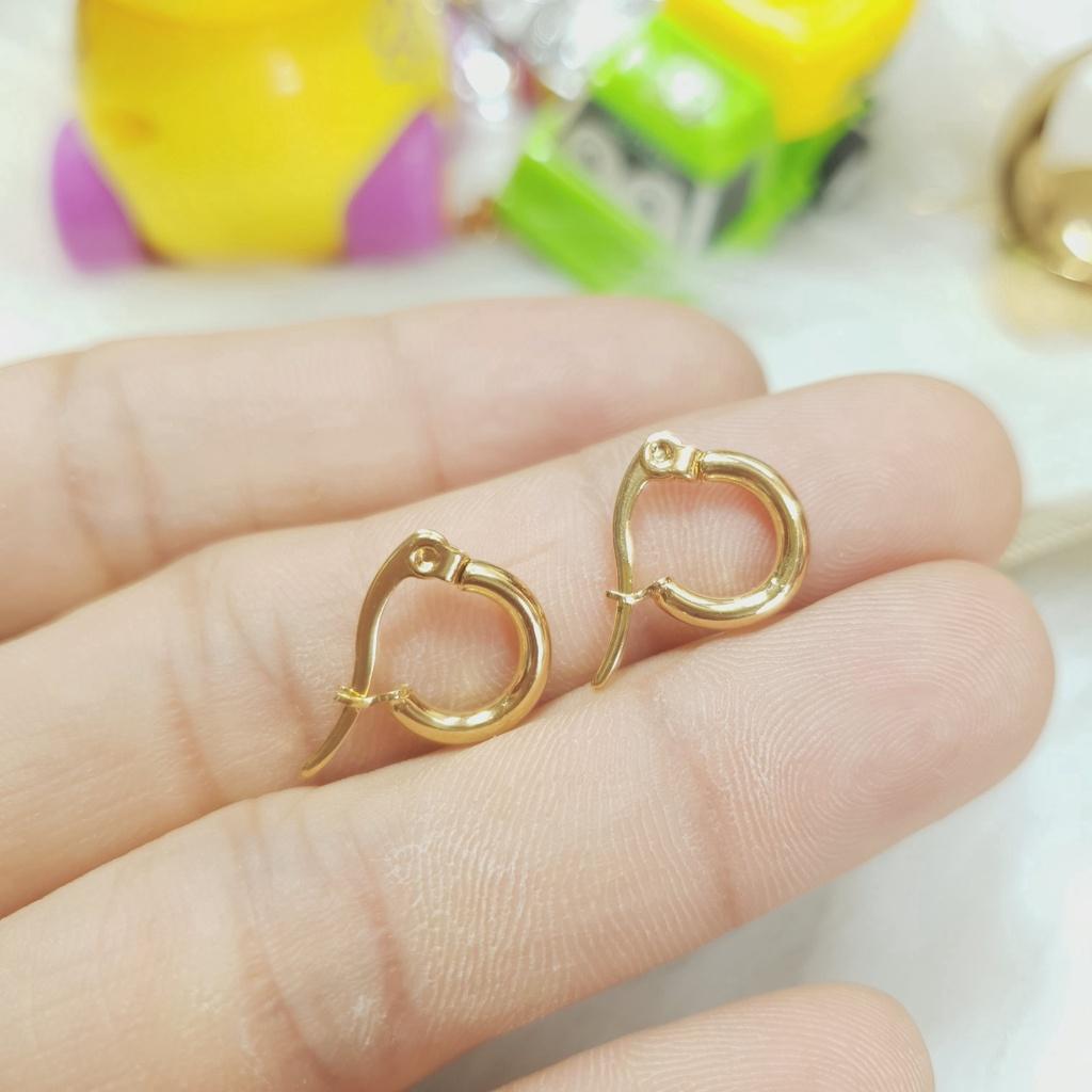 Bông Tai Tròn Trẻ Em Đơn Giản Titanium Cao Cấp Cho Bé- Dùng bền màu tắm rửa không đen