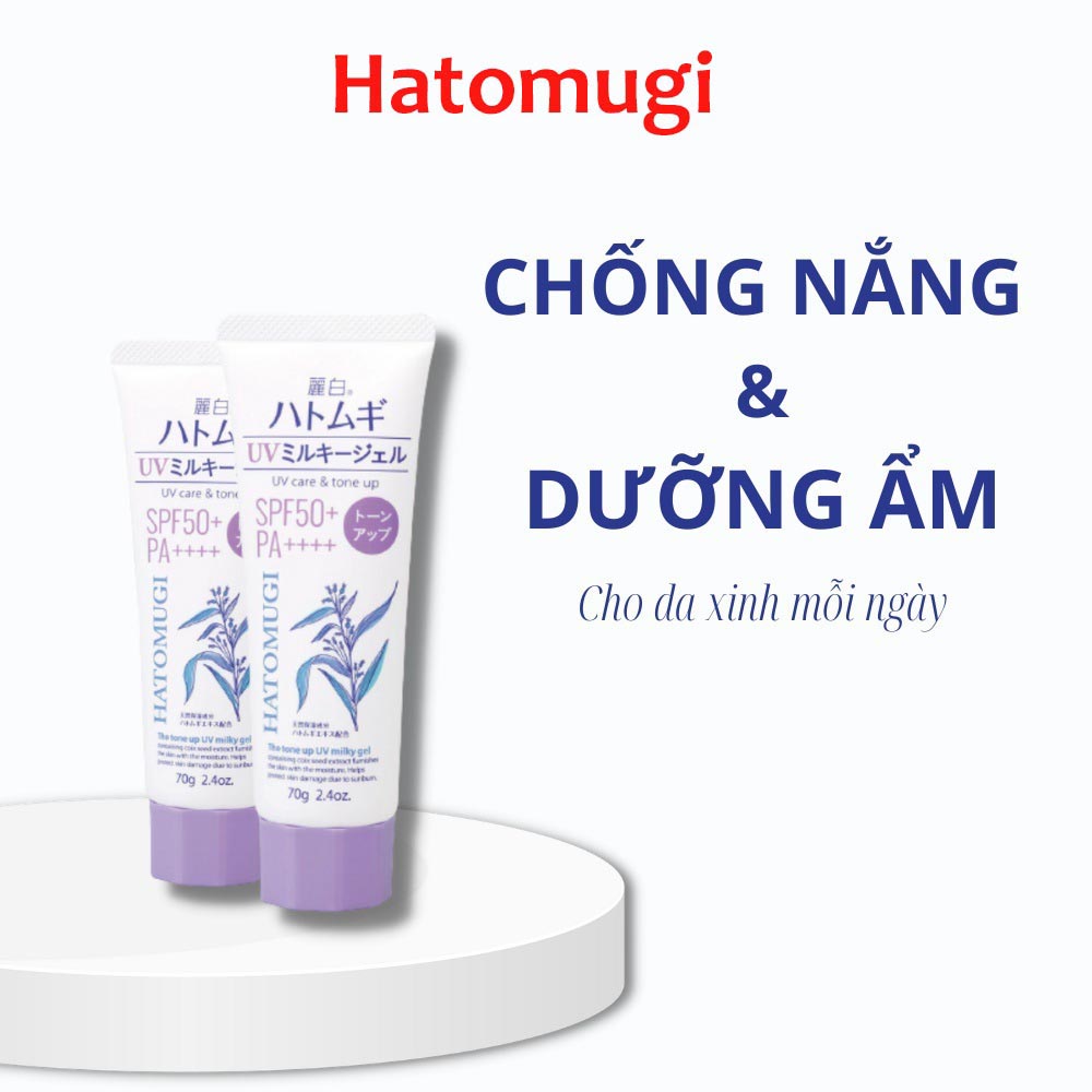 Kem Chống Nắng Nâng Tone Dưỡng Ẩm Và Làm Sáng Da Hatomugi SPF50+ PA++++ 70g