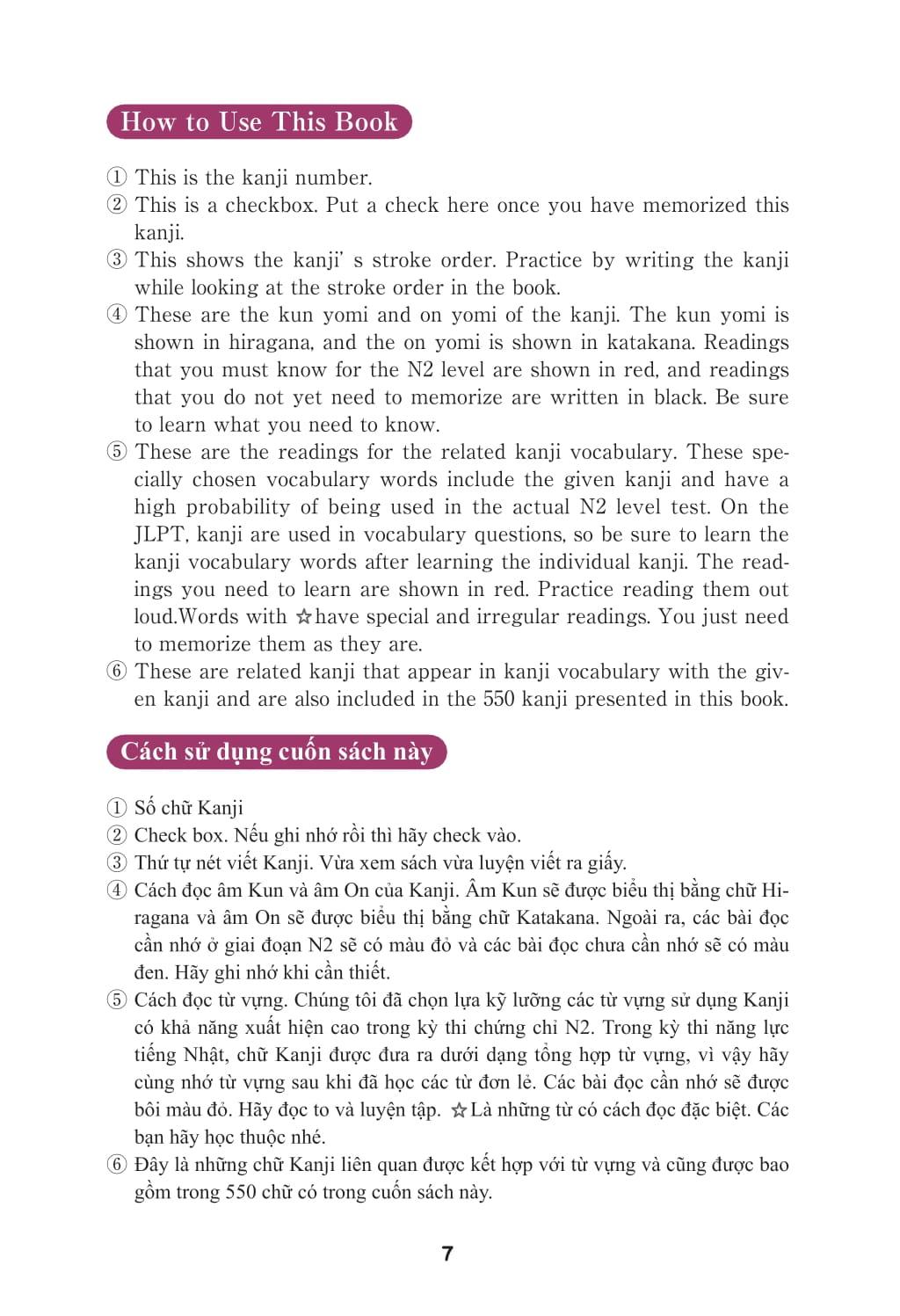 Sách - Kỳ Thi Năng Lực Nhật Ngữ - Sổ Tay Hán Tự N2 - 550