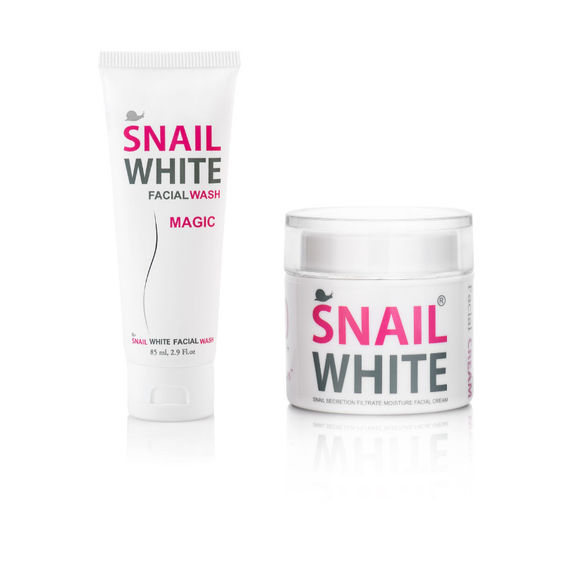 Combo dưỡng trắng sữa rửa mặt dịu nhẹ và kem trắng da snail white