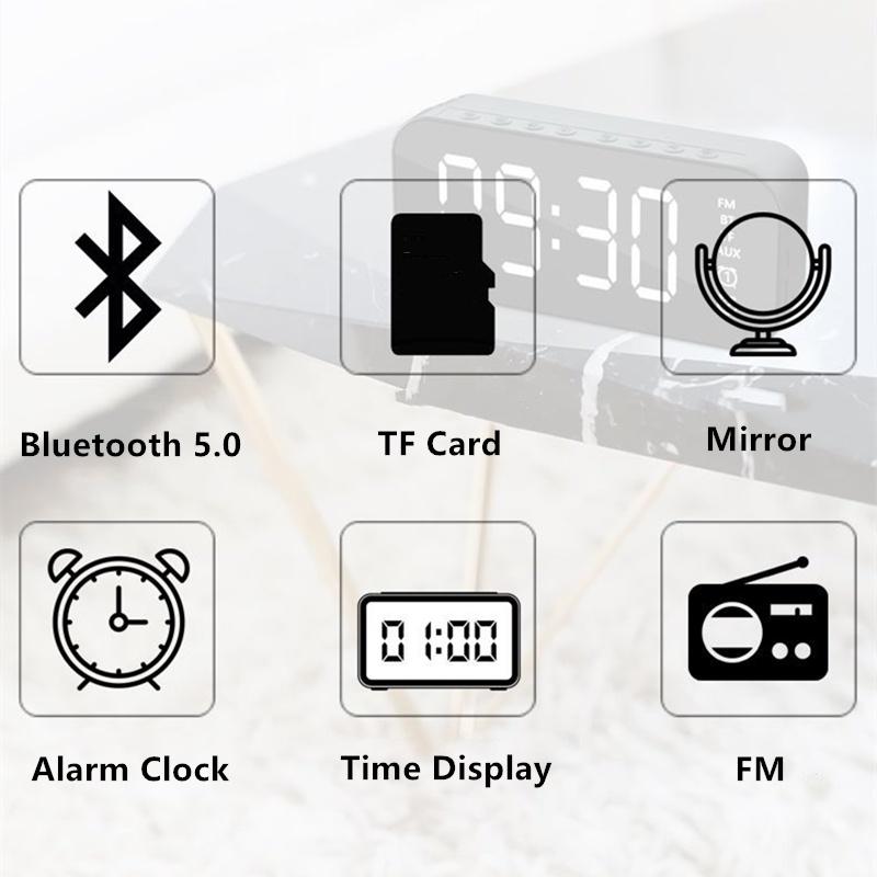 Loa bluetooth Không Dây Tích Hợp Đồng Hồ Báo Thức Có Chức Năng Nghe Gọi Và Phụ Kiện