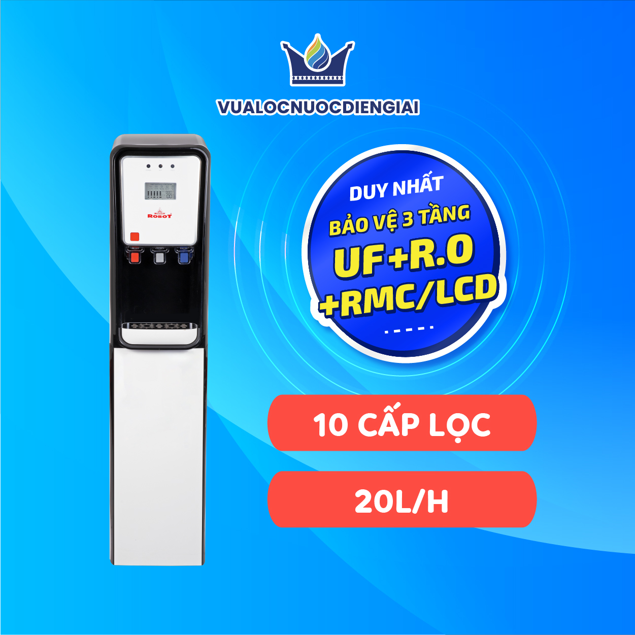 Máy Lọc Nước ROBOT Công Nghệ Lọc Grand Pro 5410W-UR Chế Độ Nóng Nguội Lạnh - Hàng Chính Hãng