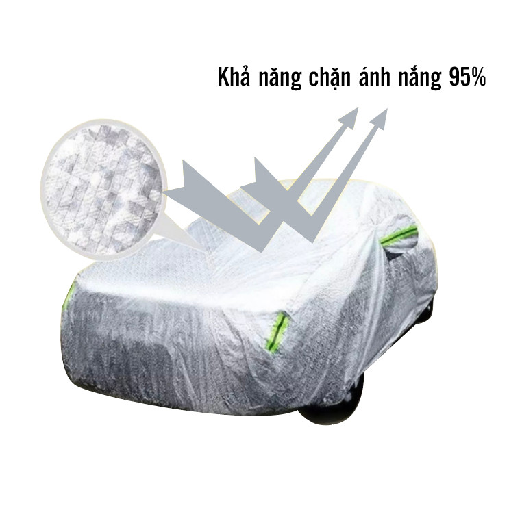 Bạt Phủ Ô tô dành cho các loại xe 4 Chỗ, 7 Chỗ, Bán Tải - Hàng Chính Hãng - Quà Tặng Cây Thông Thơm Treo Xe