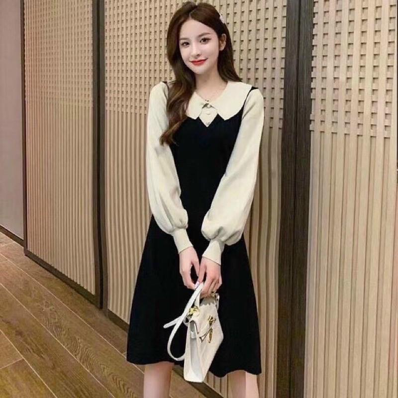 Váy len bầu công sở hàng Quảng Châuthiết kế sang trọngmặc đi làm đi chơi đều đượcFree size 45~68kg