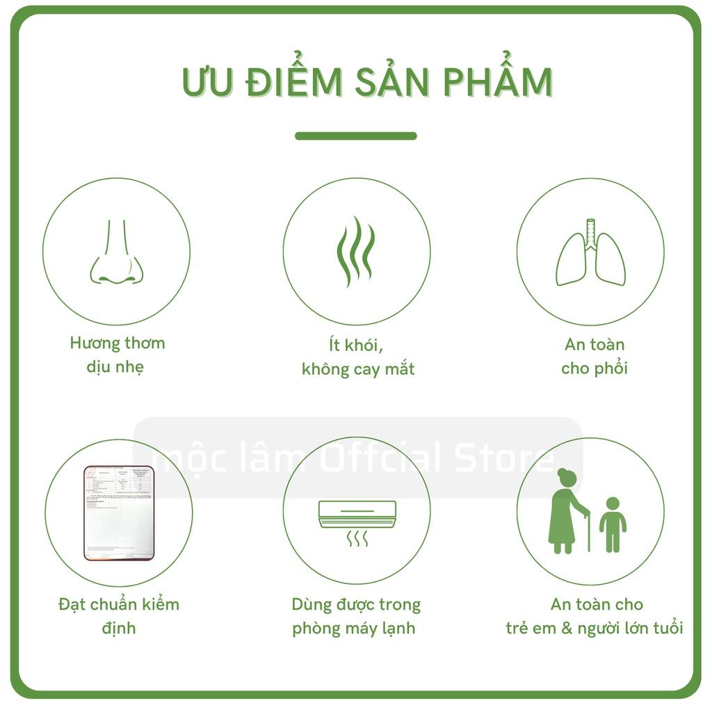Nhang Trầm Hương MỘC LÂM 29cm 500cây, Nhang Sạch Ít Khói Ít Tàn, Hương Dịu Nhẹ, Nhang Phòng Máy Lạnh