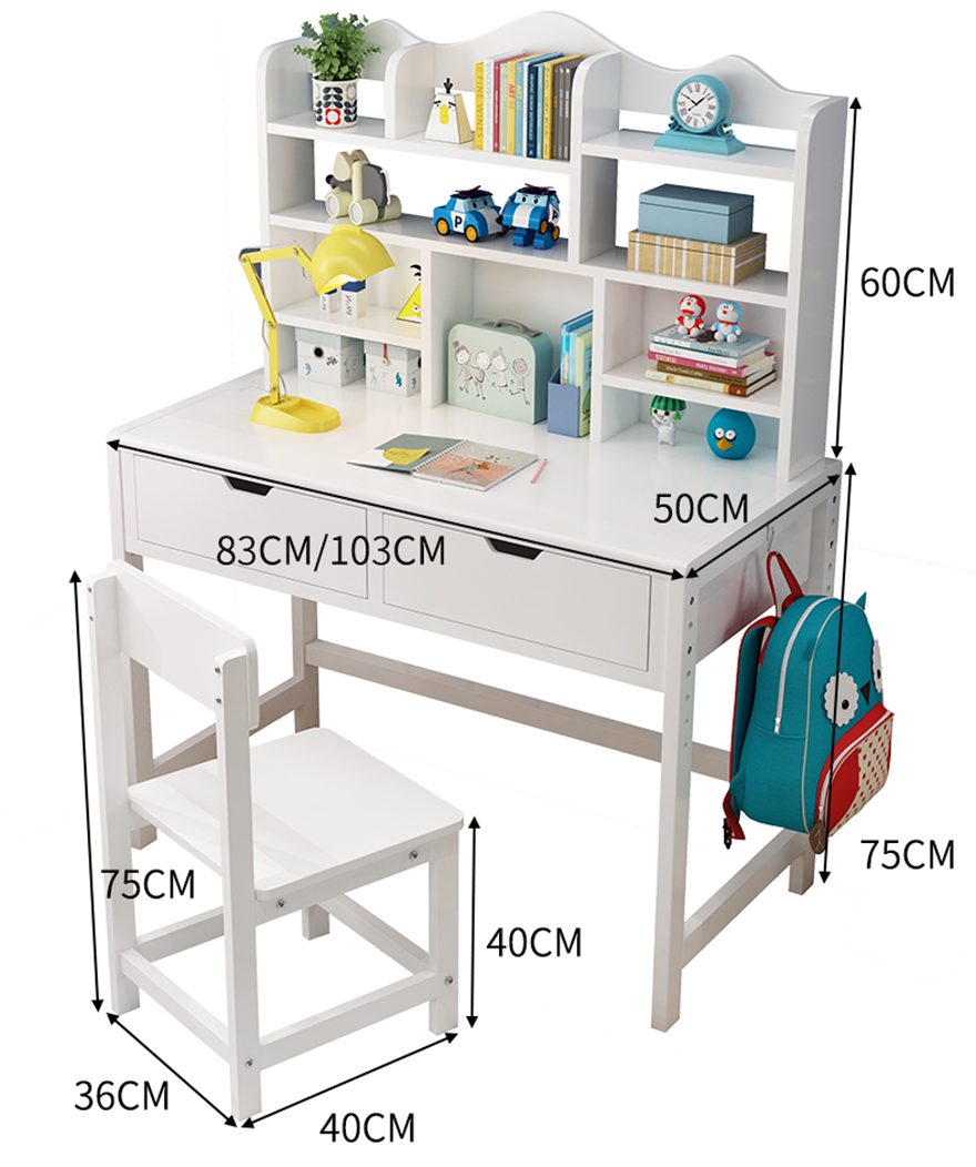 Bàn học cho bé bằng gỗ kiểu dáng nhỏ gọn