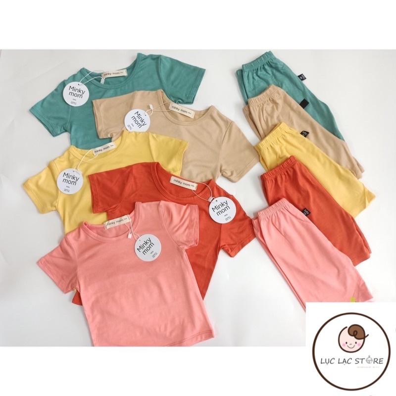 Bộ cộc tay trơn thun lạnh cho bé trai, bé gái từ 8-18kg
