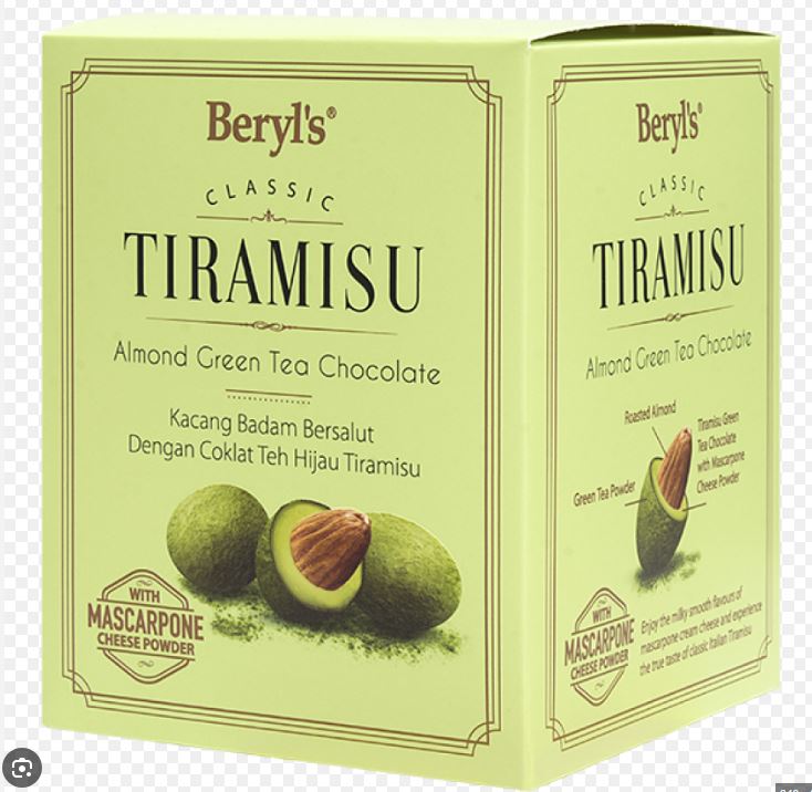 Socola Beryl's Tiramisu Almond Green Tea White Chocolate 100g