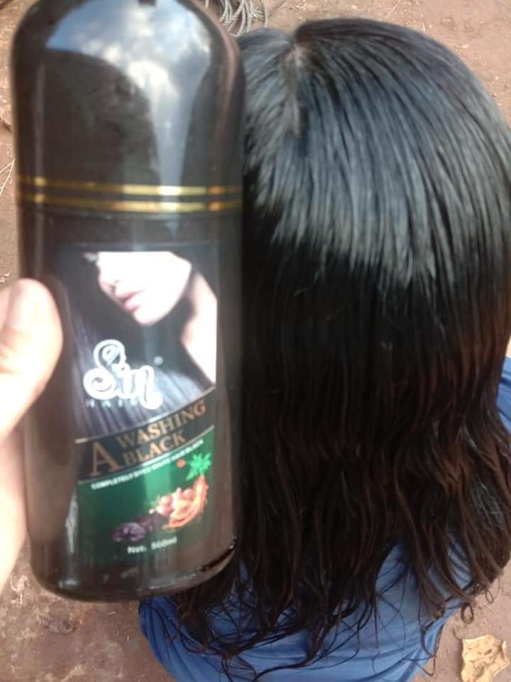 Số 1 Nhật Bản Combo 2 chai dầu gội phủ bạc màu nâu Sin Hair 500ml