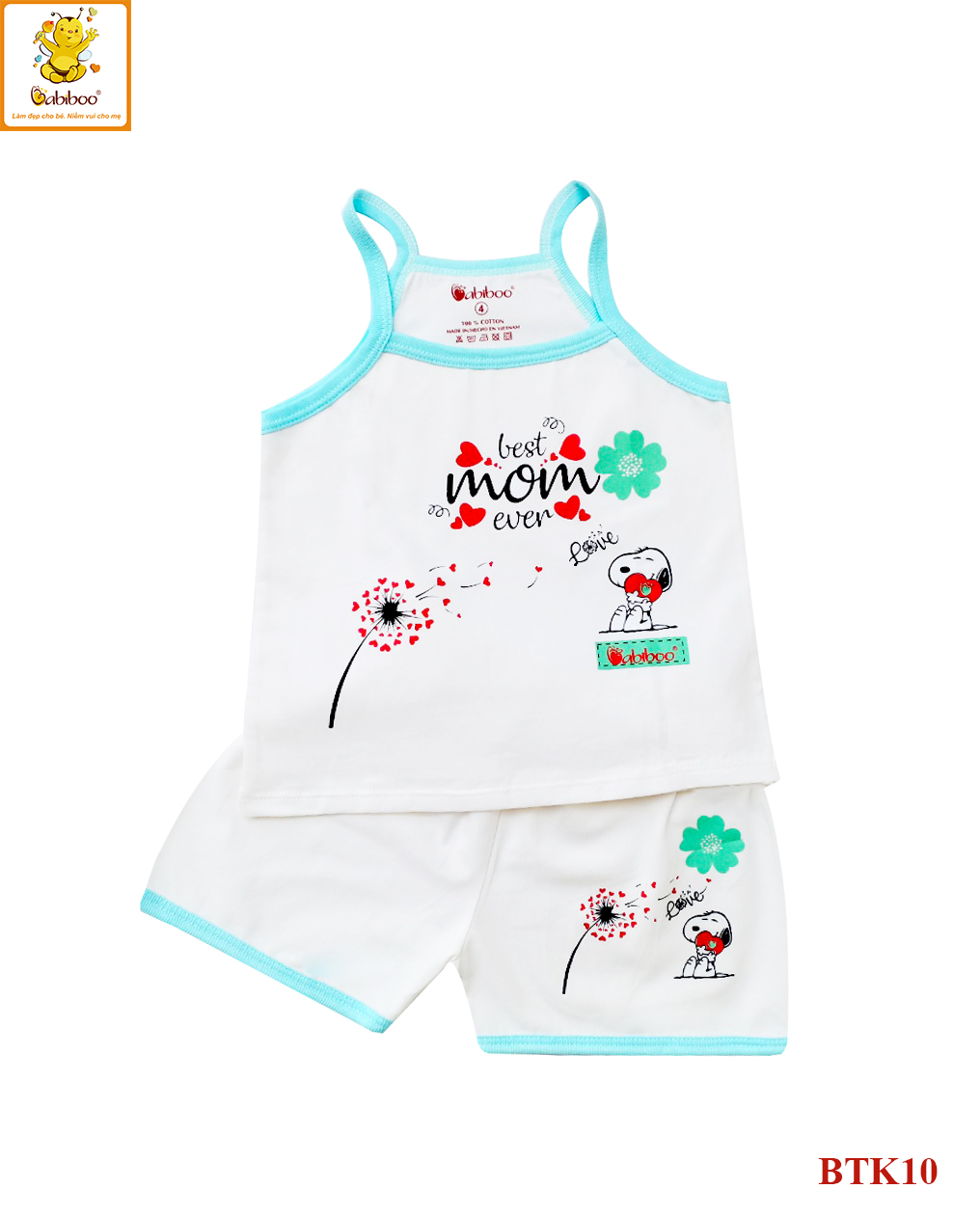 Bộ áo dây vải cotton 4 chiều BABIBOO - BKT10