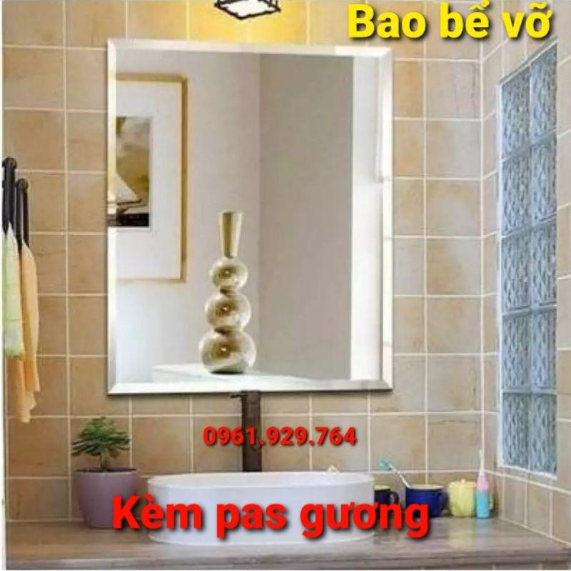 Gương vuông treo tường kt ngang 35 x cao 45cm - phôi gương bỉ