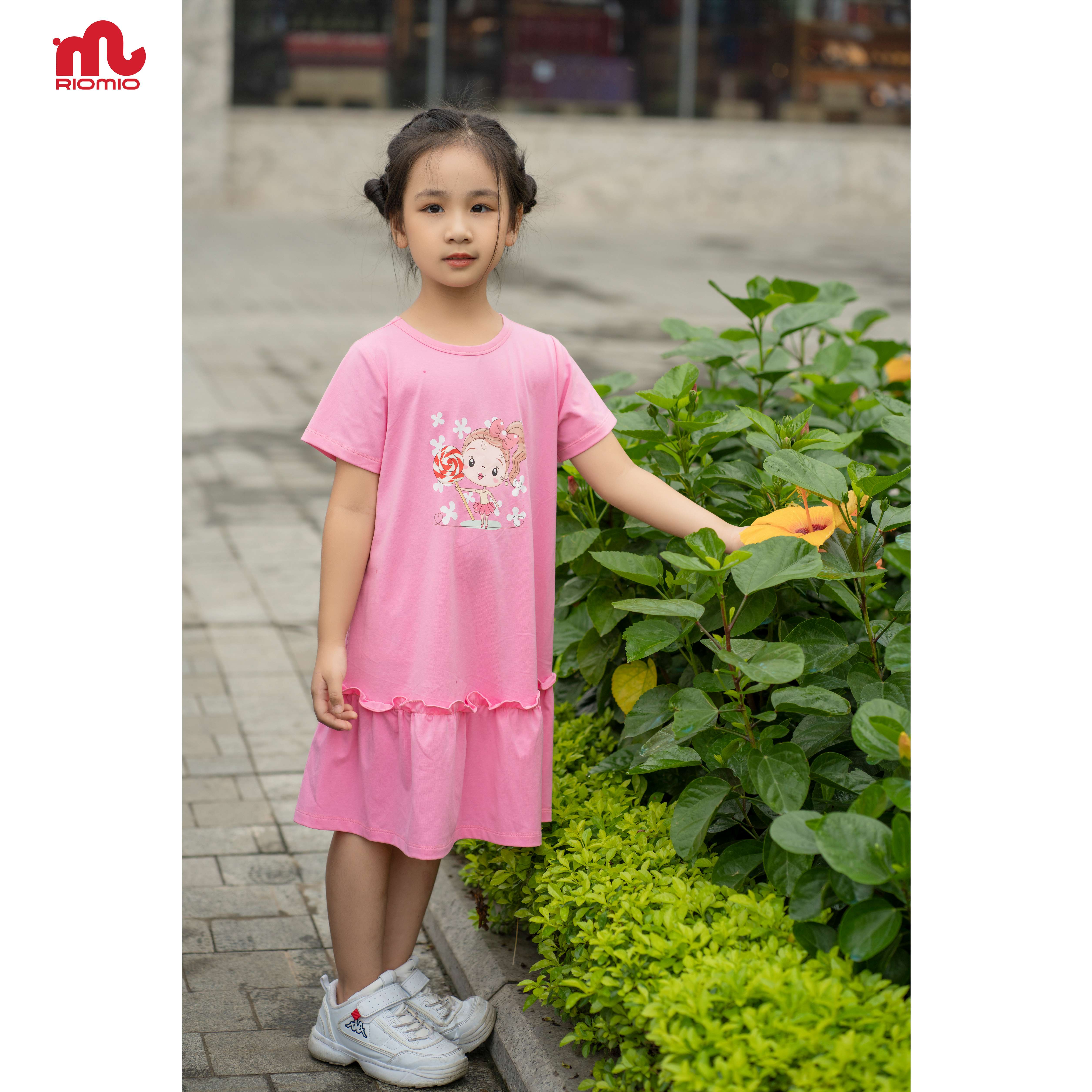 Váy cotton đuôi cá RIOMIO size 2-8 tuổi (13-30kg) chất vải mềm mại mát kiểu dáng xinh xắn cho bé đi chơi - RV392