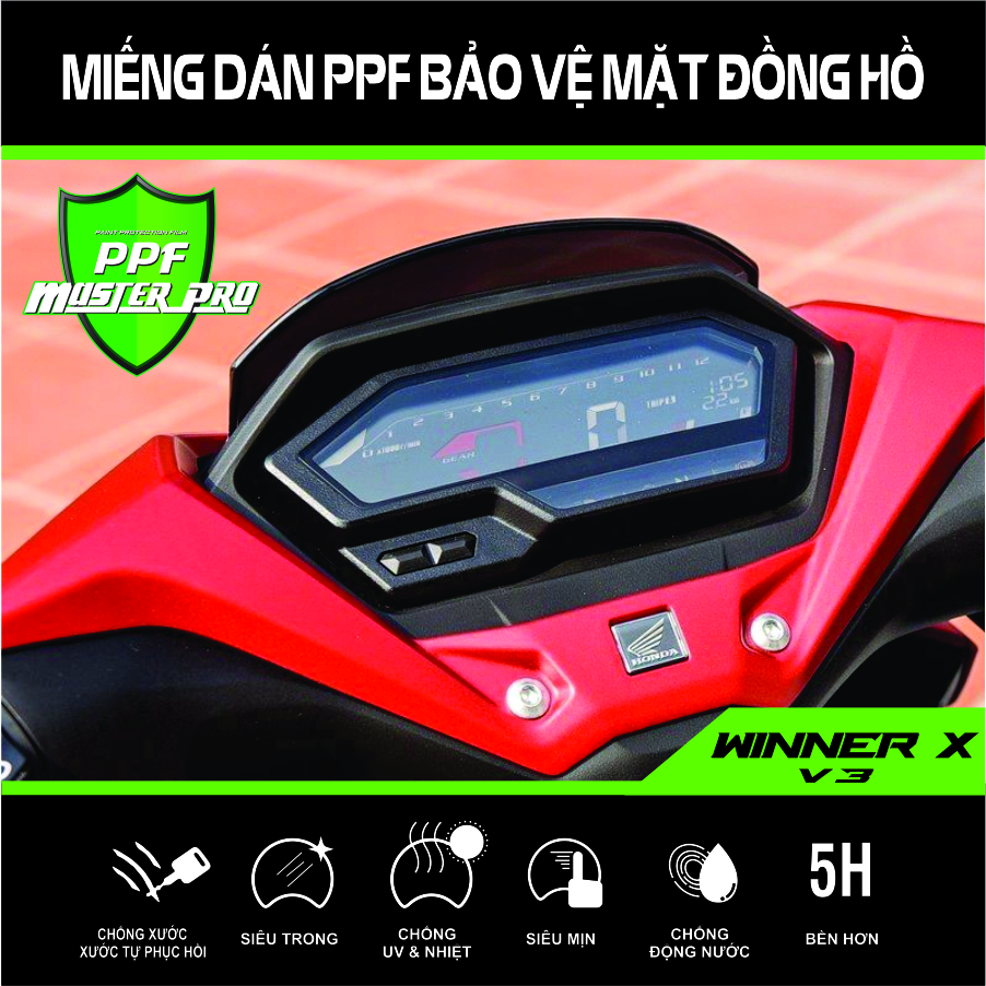 Miếng Dán PPF Bảo Vệ Mặt Đồng Hồ Xe Winner v2 - Winner v3 | Chất Liệu Film PPF