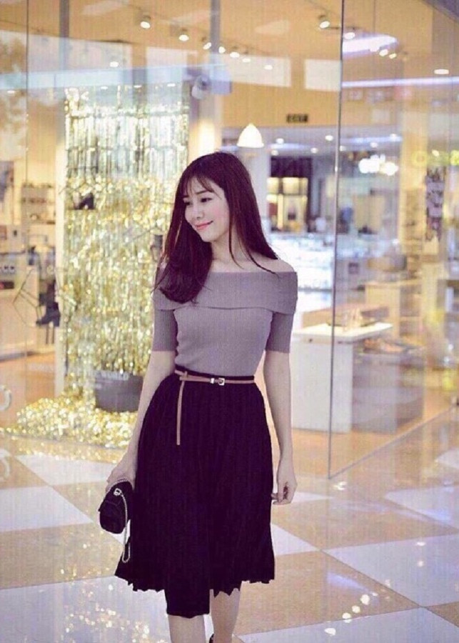 Chân váy dập ly cát hàn thời trang