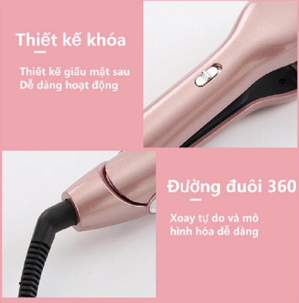 Máy bấm xù dập phồng chân vuông 2in1 cao cấp hottrend 2021 ,Điều chỉnh nhiệt độ năm tốc độ