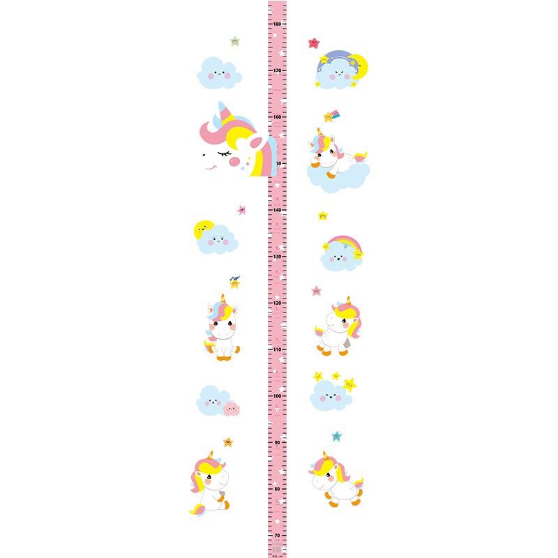 Thước decal đo chiều cao 3D gắn tường cho bé họa tiết ngộ nghĩnh đáng yêu