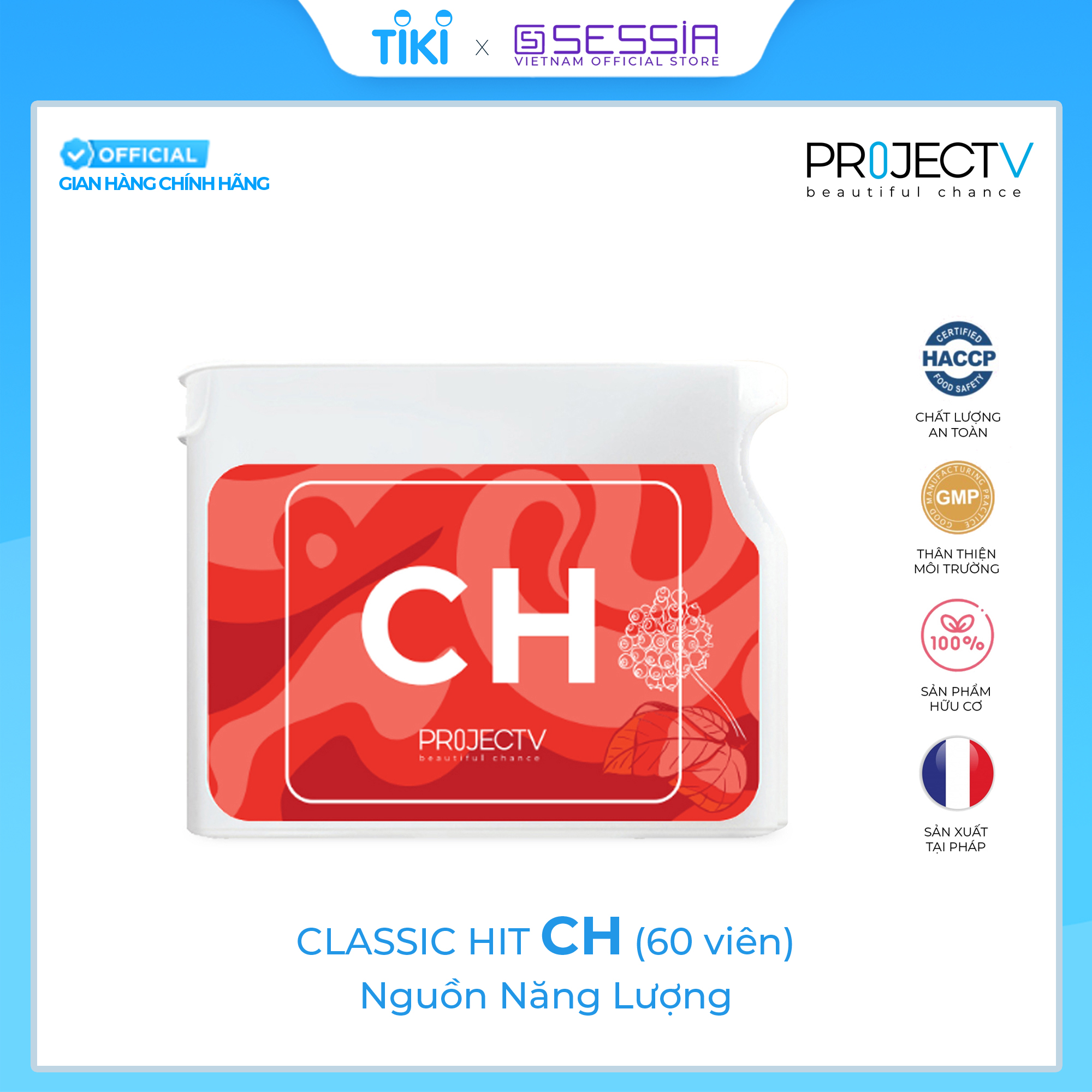 Thực Phẩm Sức Khoẻ CH+A | V Alphabet - Năng lượng mạnh mẽ, Chống oxy hóa tự nhiên - PROJECT V - Xuất xứ Pháp, Hàng Chính Hãng