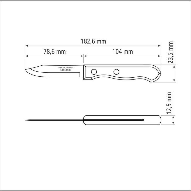 Dao Gọt Tỉa Cán Gỗ Tramontina Dynamic 8cm - TRDA22310/103