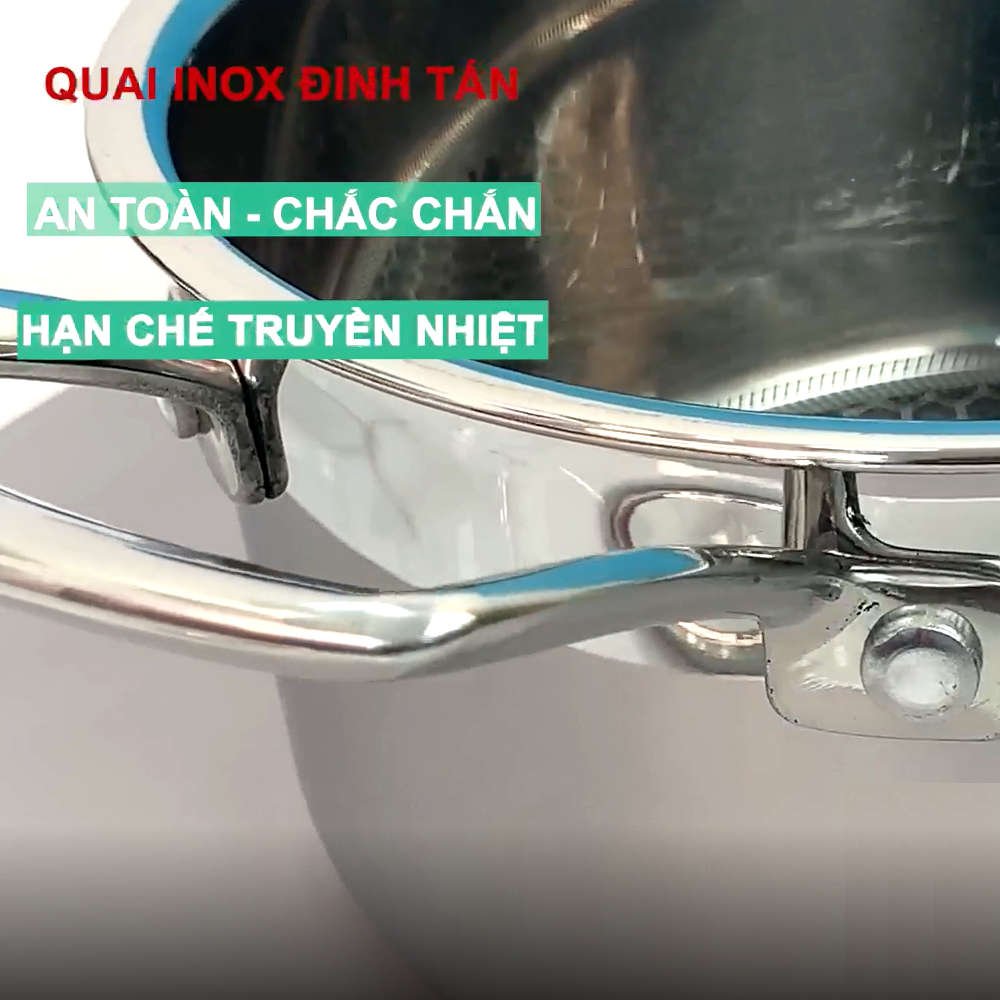 Bộ 4 nồi và  1 chống dính BlackCube 3 lớp đáy liền inox 304 Fivestar Plus nắp kính công nghệ chống trầy xước, dùng được mọi bếp