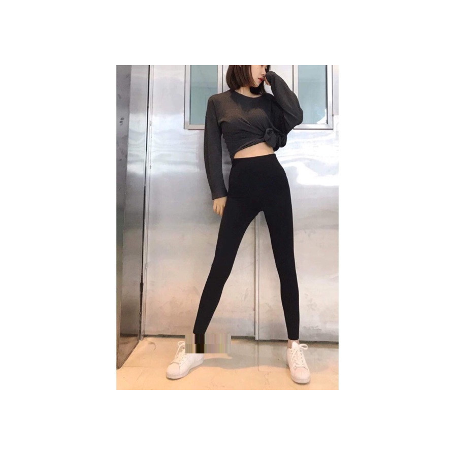 Quần legging TRƠN cạp cao 4 túi, siêu thon gọn