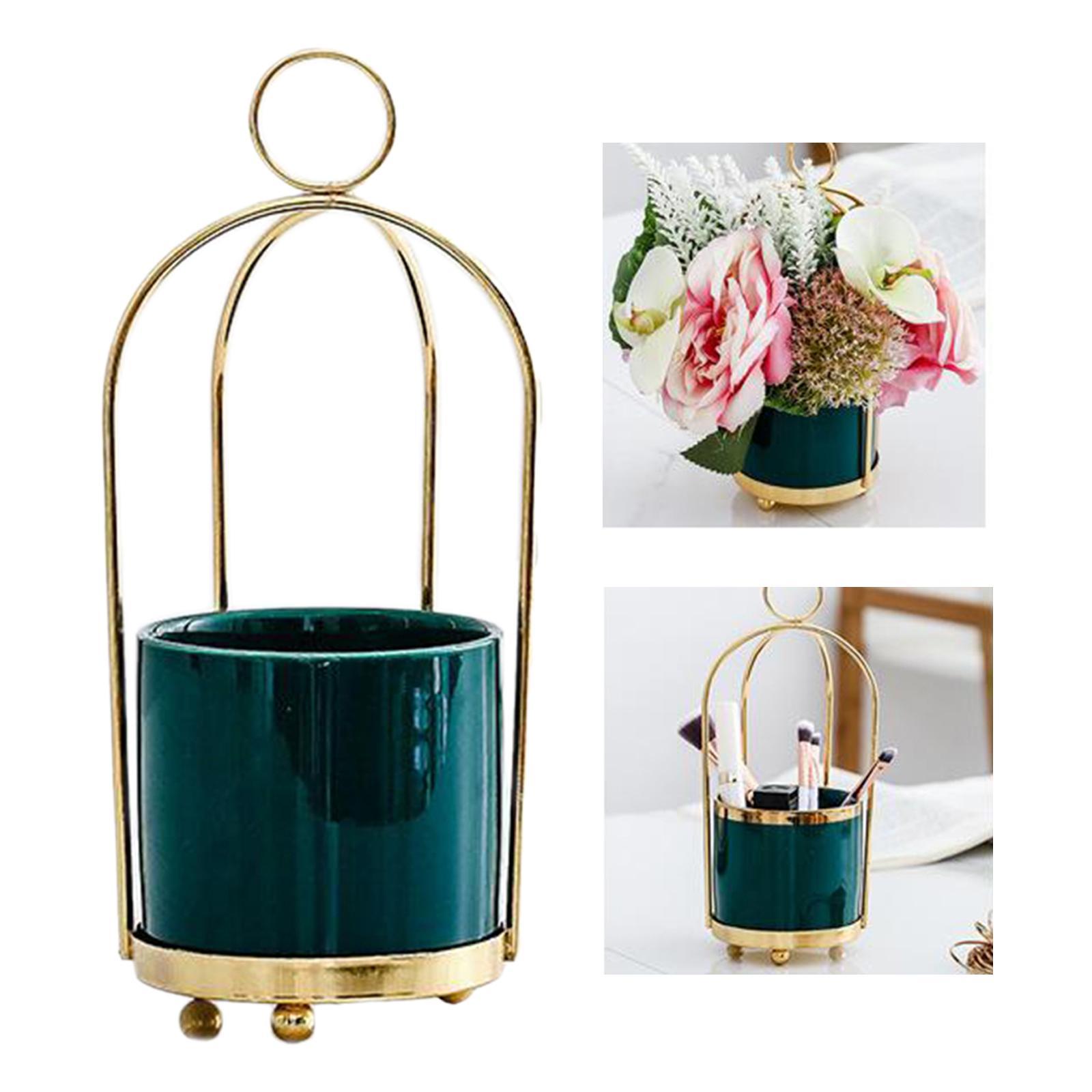 2x Flower Plant Vases Pot Planters Hanging Ceramic Storage Jar Container