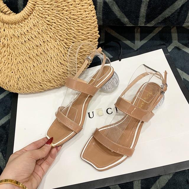 Sandal 2 QUAI mảnh mũi M đế mica tròn 3p