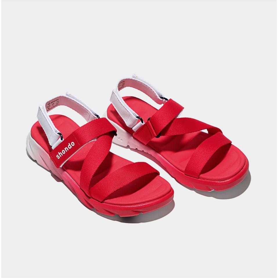 Sandal Nam Nữ Unisex Shondo F6 Sport Ombre Đế Đỏ Trắng F6S0660