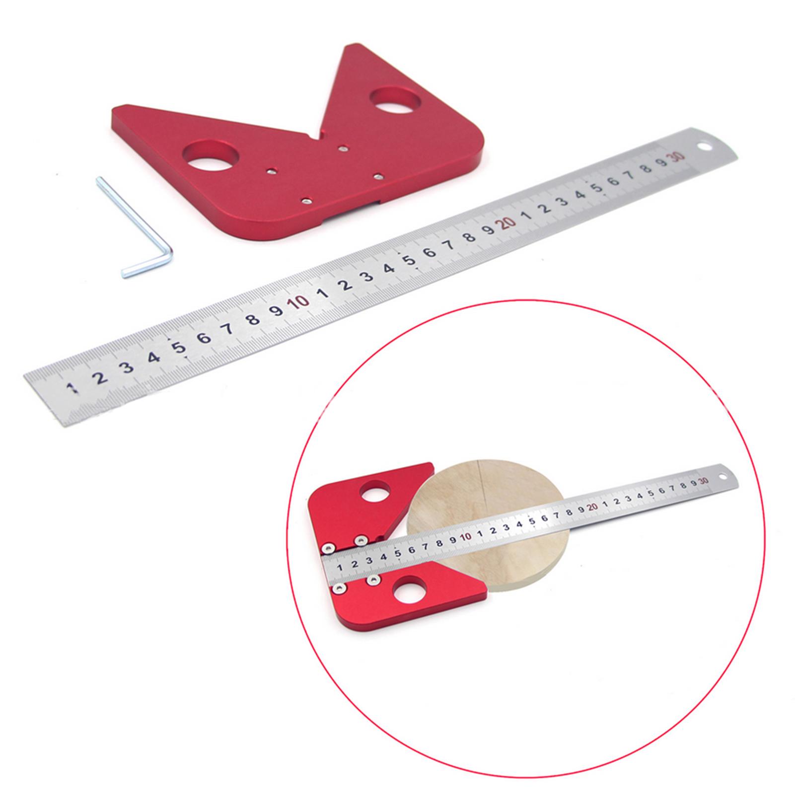 Center Scribe Center Finder Measuring Tool Woodworking Line Caliber Gauge 45/90 Degree Right Angle Line Gauge Carpenter