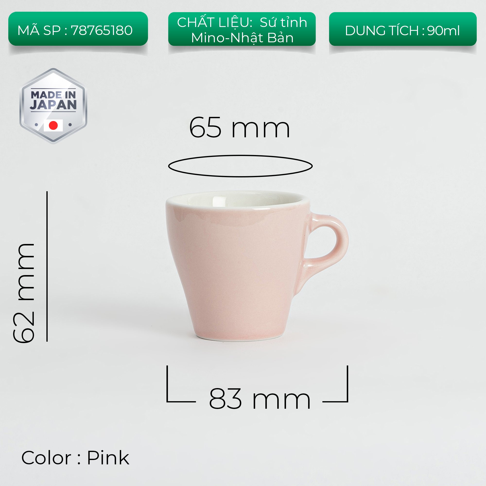 Ly sứ Origami Espresso Cup 90ml uống trà cà phê