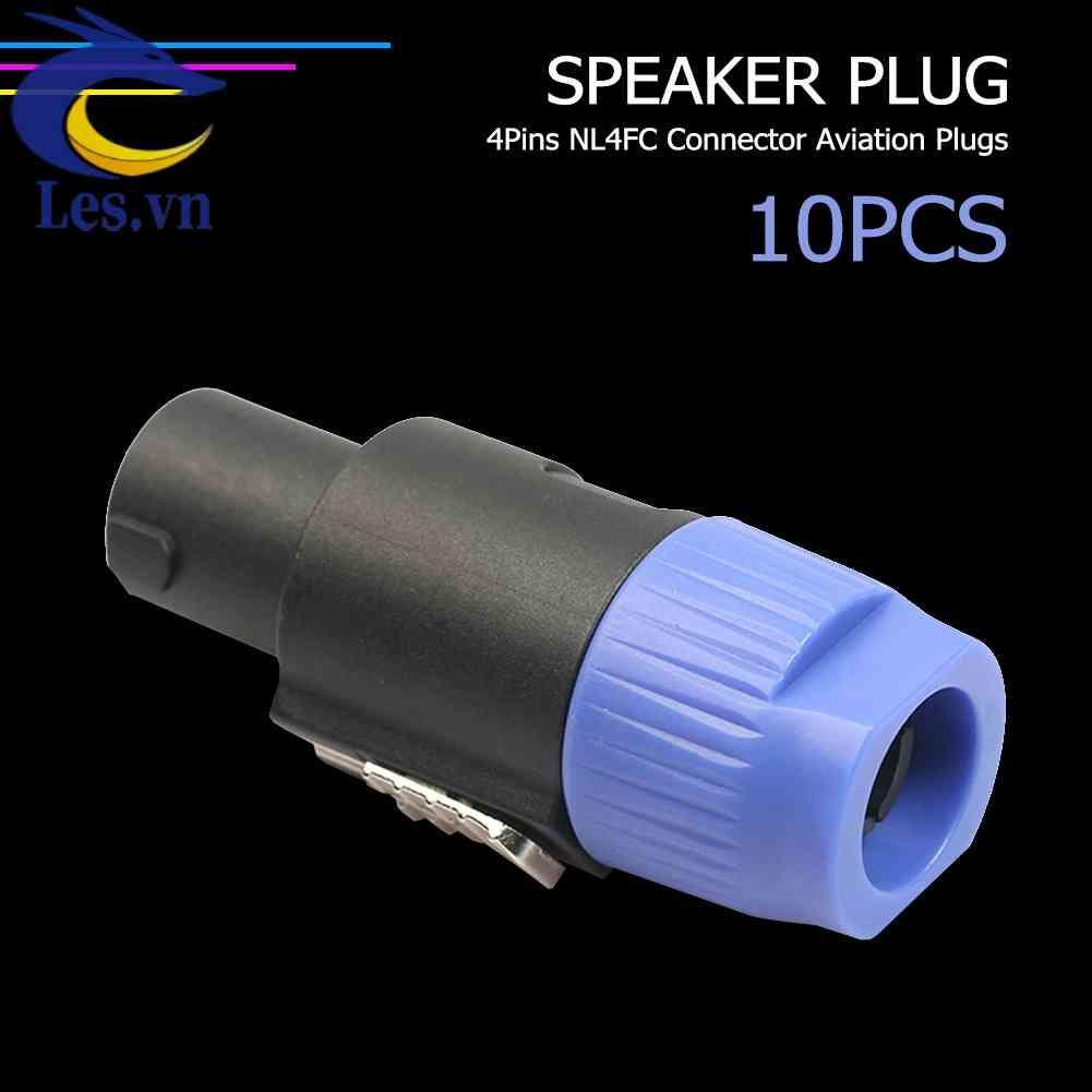 Set 10 Đầu Nối Dây Cáp Âm Thanh 4 Cực 4 Chấu NL4FC