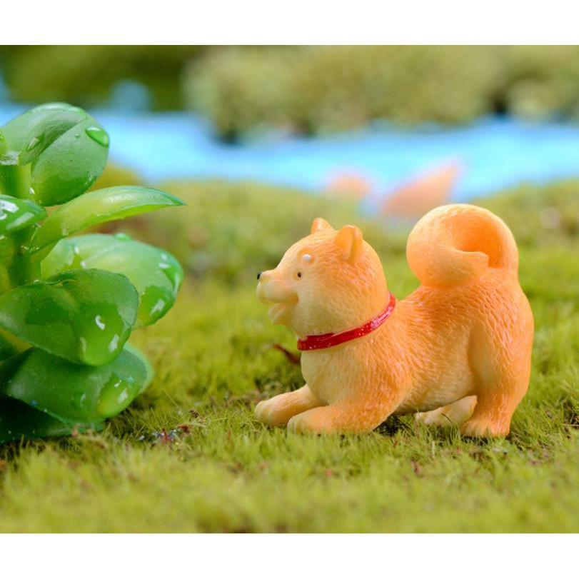 Tiểu Cảnh - Chú chó Shiba vàng làm tiểu cảnh/ charm slime /terrarium/ mô hình trang trí