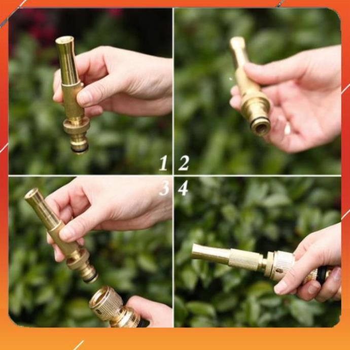 ️Evoucher Bộ dây vòi xịt nước rửa xe, tưới cây , tăng áp 3 lần, loại 7m, 10m 206587 cút sập,nối vàng + mở chai
