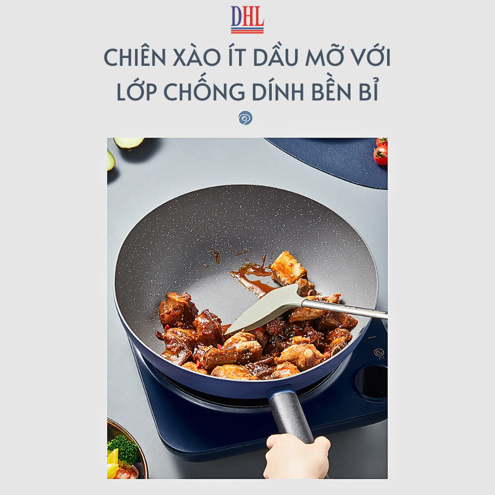 Chảo chông dính vân đá cao cấp hàn quốc Mitomo Cooker King siêu bền- Hàng chính hãng