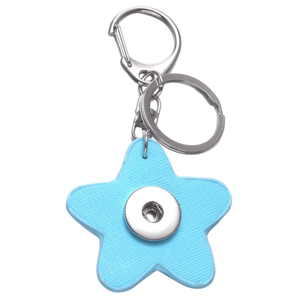 PU Pentagram Key Chain Fashion Key Rings  Light Blue