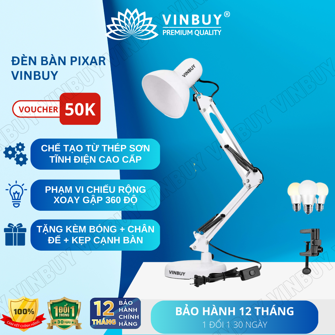 Đèn Pixar, Đèn Bàn Học Chống Cận Thị, Đèn Làm Việc Để Bàn Bảo Vệ Mắt - Hàng Chính Hãng - VinBuy