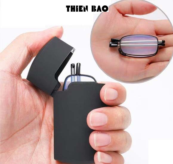 Kính lão thị, viễn thị Nam nữ gọn nhẹ KVN44 tròng Nhật bản gọng rút chuẩn độ cao cấp mini