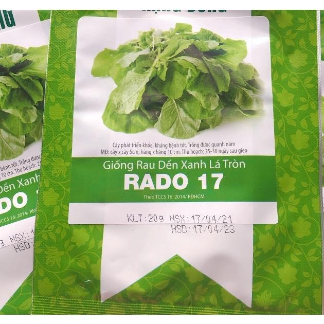 Hạt giống rau dền xanh lá tròn Rado 17 RD gói 20gr