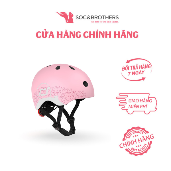 Mũ đội đầu phản quang cho bé Scoot and Ride màu Rose