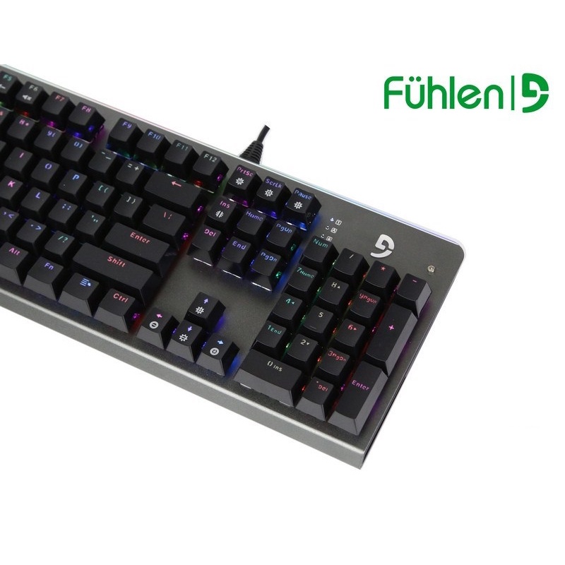 Bàn phím cơ gaming Fuhlen S Subverter đèn led RGB - Blue Switch Black - Chính hãng - Có tem Ninza chống hàng giả- Hàng Chính Hãng