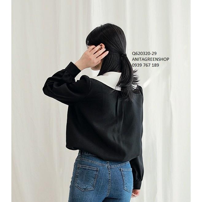 Q620320 ÁO SƠ MI NỮ PHỐI MÀU