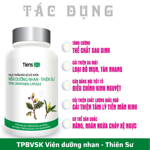 Thực Phẩm Bảo Vệ Sức Khỏe Thiên Sư - Viên Dưỡng Nhan - Điều hòa khí huyết, điều hòa tử cung, Chăm sóc buồng trứng của bạn, đẩy lùi dấu vết thời gian